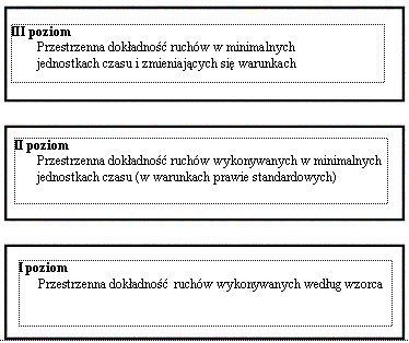 Rycina 2 Koncepcja poziomów koordynacji ruchowej Farfela [Starosta 1987]