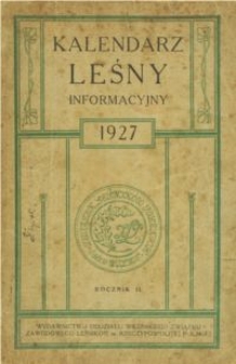 Kalendarz leśny informacyjny na rok 1927