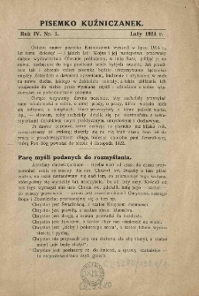 Pisemko Kuźniczanek. 1924 R.4 nr1
