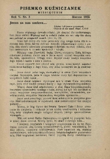 Pisemko Kuźniczanek. 1925 R.5 nr3