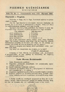 Pisemko Kuźniczanek. 1926 R.6 nr1