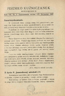 Pisemko Kuźniczanek. 1927 R.7 nr4