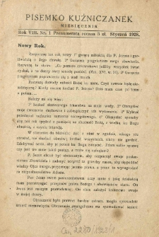 Pisemko Kuźniczanek. 1928 R.8 nr1