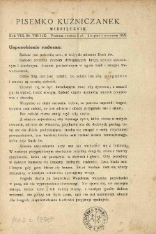 Pisemko Kuźniczanek. 1928 R.8 nr8-9