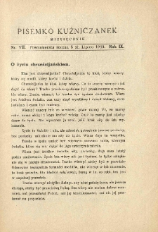 Pisemko Kuźniczanek. 1929 R.9 nr7