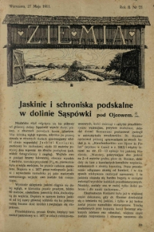 Ziemia. Tygodnik Krajoznawczy Ilustrowany.1911 R.2 nr21