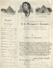 Sprawozdanie jen. Sznajde z zebranych od rodak&oacute;w pieniędzy planowanych na budowę kopca Kościuszki w Fointainbleauw 1837 roku