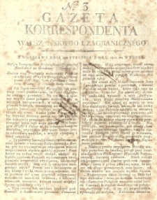 Gazeta Korrespondenta Warszawskiego i Zagranicznego. 1810 nr3