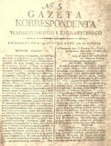Gazeta Korrespondenta Warszawskiego i Zagranicznego. 1810 nr5