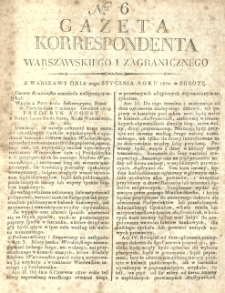 Gazeta Korrespondenta Warszawskiego i Zagranicznego. 1810 nr6