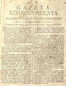 Gazeta Korrespondenta Warszawskiego i Zagranicznego. 1810 nr7