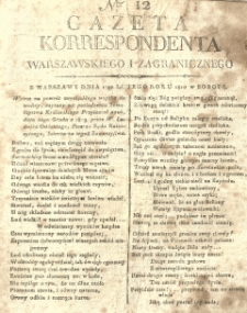 Gazeta Korrespondenta Warszawskiego i Zagranicznego. 1810 nr12