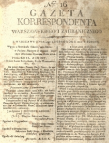 Gazeta Korrespondenta Warszawskiego i Zagranicznego. 1810 nr16
