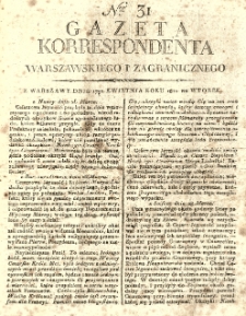 Gazeta Korrespondenta Warszawskiego i Zagranicznego. 1810 nr31