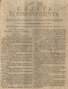 Gazeta Korrespondenta Warszawskiego i Zagranicznego. 1810 nr33