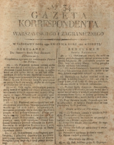 Gazeta Korrespondenta Warszawskiego i Zagranicznego. 1810 nr34