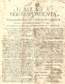 Gazeta Korrespondenta Warszawskiego i Zagranicznego. 1810 nr48