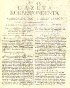 Gazeta Korrespondenta Warszawskiego i Zagranicznego. 1810 nr49