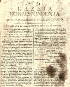 Gazeta Korrespondenta Warszawskiego i Zagranicznego. 1810 nr51