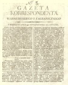 Gazeta Korrespondenta Warszawskiego i Zagranicznego. 1807 nr3