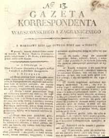 Gazeta Korrespondenta Warszawskiego i Zagranicznego. 1819 nr13
