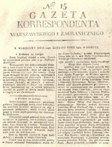 Gazeta Korrespondenta Warszawskiego i Zagranicznego. 1819 nr15