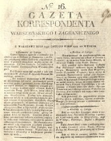 Gazeta Korrespondenta Warszawskiego i Zagranicznego. 1819 nr16