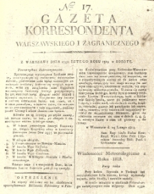 Gazeta Korrespondenta Warszawskiego i Zagranicznego. 1819 nr17