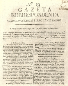 Gazeta Korrespondenta Warszawskiego i Zagranicznego. 1819 nr19