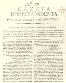 Gazeta Korrespondenta Warszawskiego i Zagranicznego. 1819 nr20