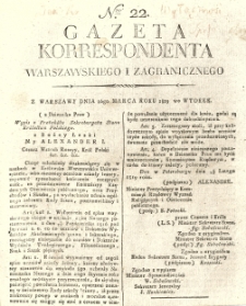 Gazeta Korrespondenta Warszawskiego i Zagranicznego. 1819 nr22