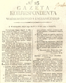 Gazeta Korrespondenta Warszawskiego i Zagranicznego. 1819 nr23
