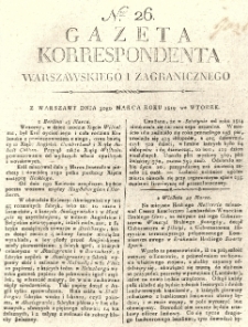 Gazeta Korrespondenta Warszawskiego i Zagranicznego. 1819 nr26