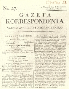 Gazeta Korrespondenta Warszawskiego i Zagranicznego. 1819 nr27