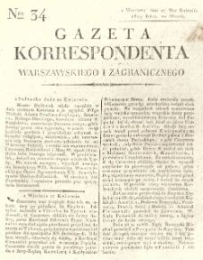 Gazeta Korrespondenta Warszawskiego i Zagranicznego. 1819 nr34