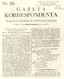 Gazeta Korrespondenta Warszawskiego i Zagranicznego. 1819 nr36