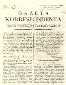 Gazeta Korrespondenta Warszawskiego i Zagranicznego. 1819 nr45