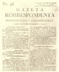 Gazeta Korrespondenta Warszawskiego i Zagranicznego. 1819 nr48