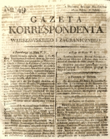 Gazeta Korrespondenta Warszawskiego i Zagranicznego. 1819 nr49