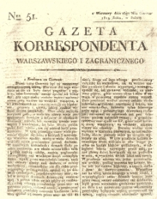 Gazeta Korrespondenta Warszawskiego i Zagranicznego. 1819 nr51