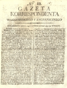 Gazeta Korrespondenta Warszawskiego i Zagranicznego. 1807 nr12