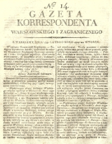 Gazeta Korrespondenta Warszawskiego i Zagranicznego. 1807 nr14