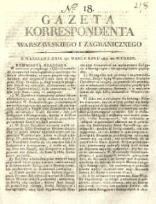 Gazeta Korrespondenta Warszawskiego i Zagranicznego. 1807 nr18