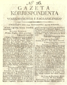 Gazeta Korrespondenta Warszawskiego i Zagranicznego. 1807 nr26