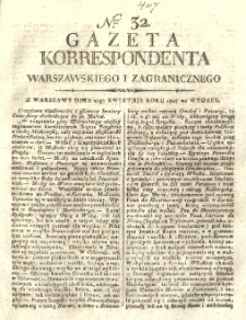 Gazeta Korrespondenta Warszawskiego i Zagranicznego. 1807 nr32