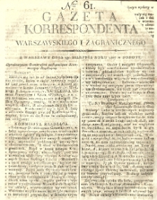 Gazeta Korrespondenta Warszawskiego i Zagranicznego. 1807 nr61