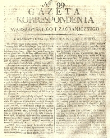 Gazeta Korrespondenta Warszawskiego i Zagranicznego. 1807 nr99
