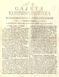 Gazeta Korrespondenta Warszawskiego i Zagranicznego. 1809 nr7