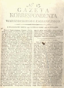 Gazeta Korrespondenta Warszawskiego i Zagranicznego. 1809 nr13