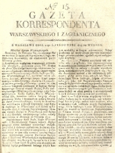 Gazeta Korrespondenta Warszawskiego i Zagranicznego. 1809 nr15